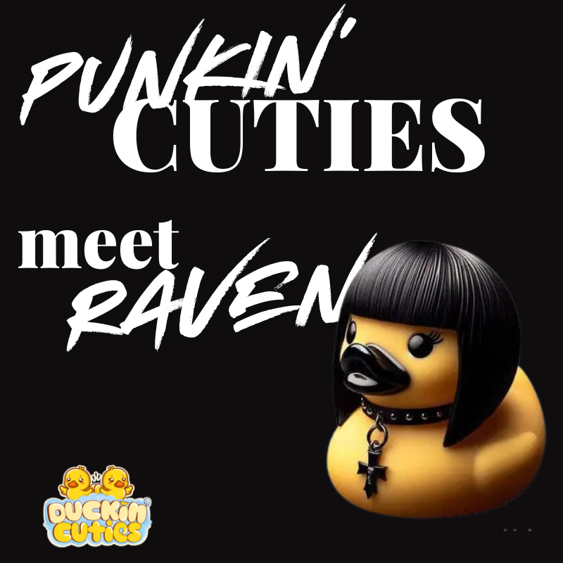 Punkin' Cuties Goth Duck – Dark & Edgy Rubber Duck for Alternative Aesthetics